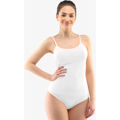 Gina dámska predĺžená košieľka s úzkymi ramienkami Bamboo Pure Line | 08016P - biela