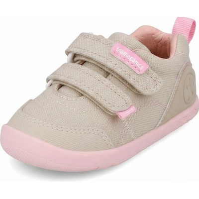 Biomecanisc dievčenské barefoot plátenné tenisky Lona Basica Beige Y Rosa