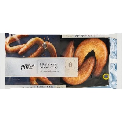 Tesco Finest Bratislavské makové rožky 4 ks 200 g