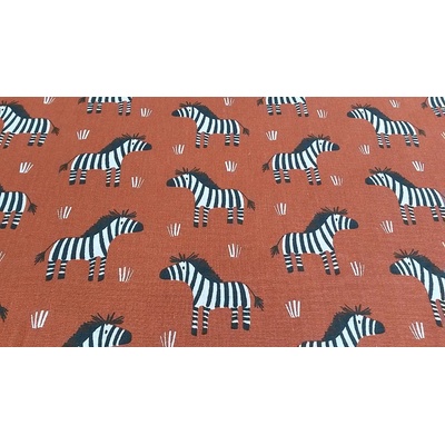 Bavlnená látka ZEBRA hnedá šírka 150 cm