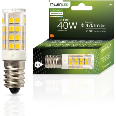 Lumiled LED žiarovka E14 T25 5W = 40W 470lm 4000K Neutrálna 320°
