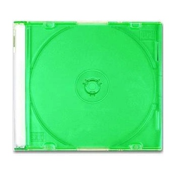 CD-BOX Тънки прозрачни за 1 CD (slim box clear) - Зелена