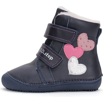 D.D.step Detské dievčenské zimné BAREFOOT topánky royal blue W063-42152