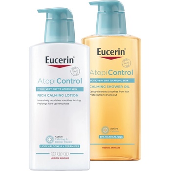 Eucerin AtopiControl Комплект - Лосион и Измиващо олио, 2 х 400 ml
