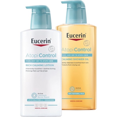 Eucerin AtopiControl Комплект - Лосион и Измиващо олио, 2 х 400 ml