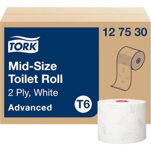 Tork Тоалетна хартия компактна ролка TORK Advanced 2-слойна бяла T6 - 27 бр