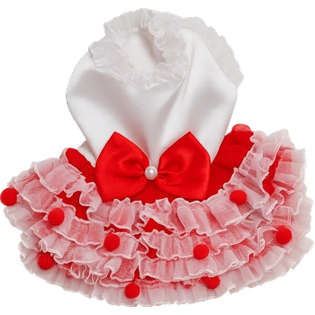 Tiger`s Heart Луксозна червено-бяла рокля за куче