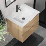 Bath Deluxe Шкаф за баня с мивка kenwood 61 см дъб/бял (setbt0096b)