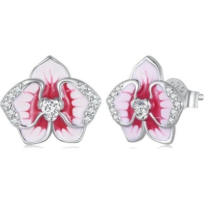 Olivie stříbrné náušnice ORCHIDEJ 7746