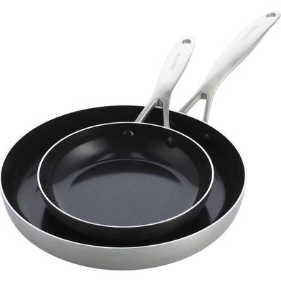 GreenPan Sada 2 nerezových panvíc s keramickým nepriľnavým povrchom, Geneva, Ø 20 a 28 cm CC004783-001