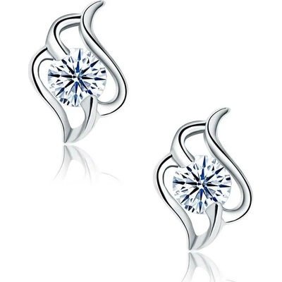 Elanis Jewel Stříbrné náušnice Crystal Angel Wings s čirým zirkonem EJ00555