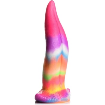 XR Brands Silikónový model Fantasy Pony Rainbow svietiaci v tme 18 cm