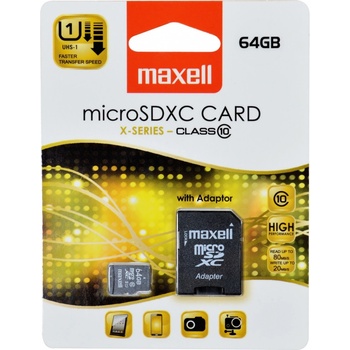 Maxell microSDXC 64GB class 10 + adapter 854731