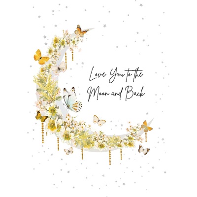 Artige Поздравителна картичка Artige, Обичам те до Луната и обратно