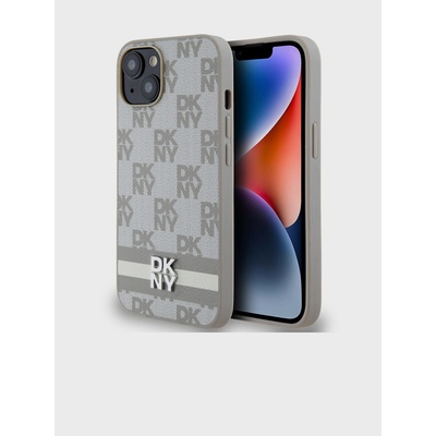 DKNY Заден капак от карирана кожа с шарка и райе за iPhone 15 Beige DKNY DKNY | Bezhov | ЖЕНИ | UNI