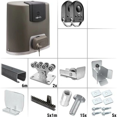 Somfy Elixo 500 3S+ io Standard 7.0 - zostava pojazdu, pohonu a príslušenstva, pre posuvnú bránu do prejazdu 4,2 m a 425 kg, profil bez úpravy