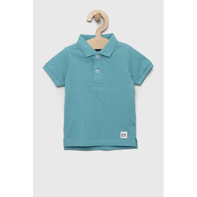Zippy Бебешка памучна тениска с яка zippy в синьо с изчистен дизайн (ZBBAP0301.23004)