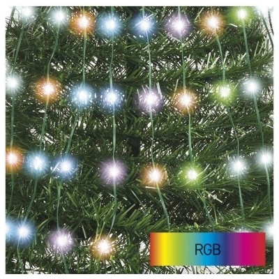 RGB EMOS D5AA02 LED vianočný stromček so svetelnou reťazou a hviezdou 1,5 m vnút. ovládač časovač