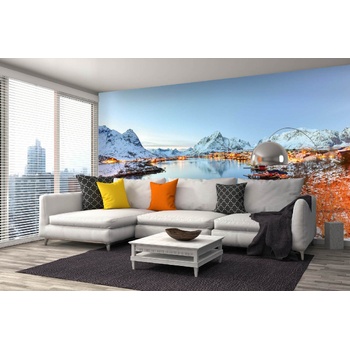 DIMEX ART s. r. o Самозалепваща се флизелинова фототапета зима в рейне 375 x 250 см