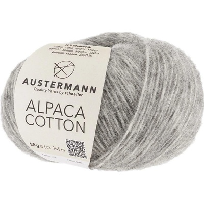 Austermann ALPACA COTTON - 51% alpaka, 49% bavlna - Ručně pletací příze Barva: 003 - Silber