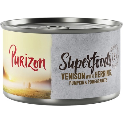 Purizon 24х140г Superfoods Purizon, консервирана храна за кучета - дивеч с херинга, тиква и нар