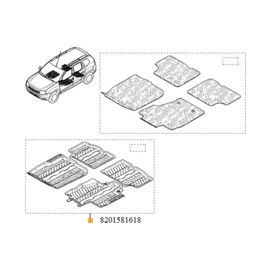 OE RENAULT Стелки за камион renault interior carpets (8201581618)