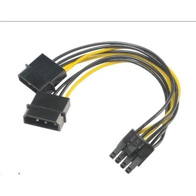 AKASA - 4-pin Molex na 6+2-pin PCIe adaptér AK-CBPW20-15