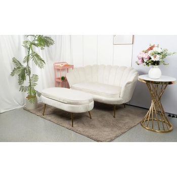 Комплект диван и табуретка kjl213 бял