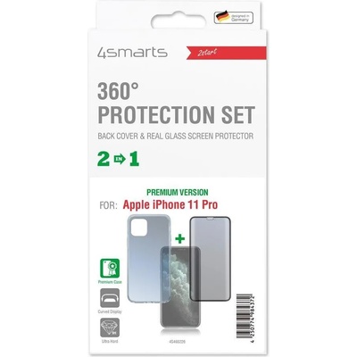 4smarts Калъф 360° за iPhone 11 Pro Max, 4Smarts Premium Set Case, Прозрачен (4S493269)