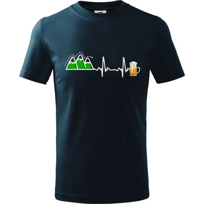 EKG z hôr na pivo tričko detské tmavomodrá