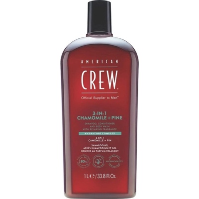 American Crew 3-in-1 Chamomile + Pine Shampoo, Conditioner and Body Wash 1000 ml