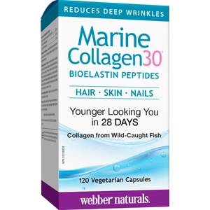 Webber Naturals Marine Collagen30 Bioelastin Peptides, 120 капсули, Webber Naturals