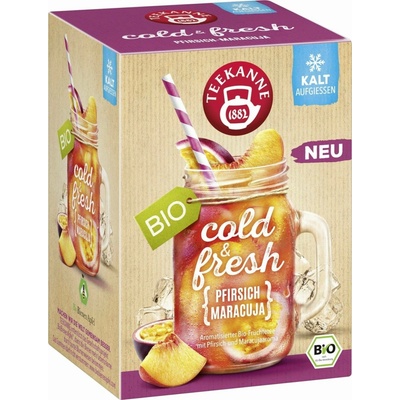 TEEKANNE Cold & Fresh Organic Peach & Passion Fruit 15 dvoukomorových sáčků