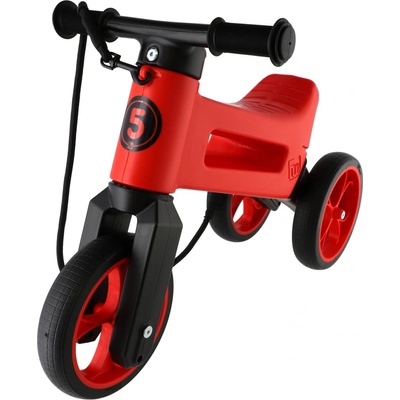 FUNNY WHEELS Rider SuperSport 2v1 červené/červené s popruhom a tichými kolesami