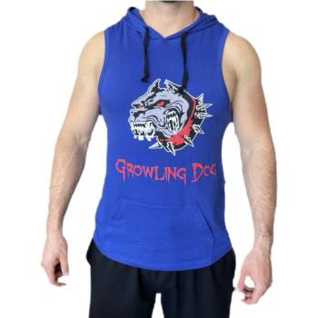 Musashi Потник Growling Dog с качулка - Син / Tank Top Growling Dog with Hoodie - Blue S