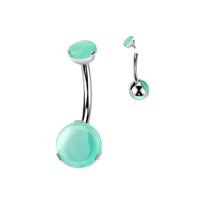 Šperky4U piercing do pupíku titan Zelený Onyx TIT1368
