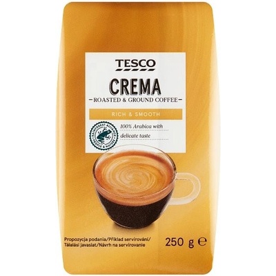 Tesco Crema pražená mletá Káva 100% Arabica 250 g