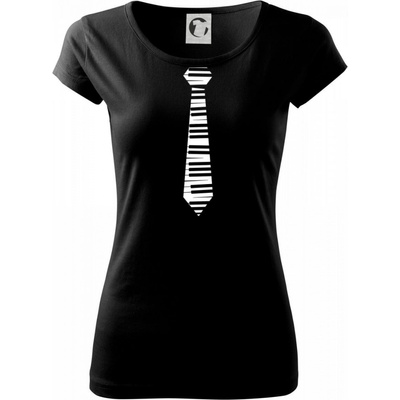 Kravata piano Pure dámske tričko Čierna
