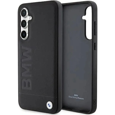 BMW Кейс BMW BMHCS23FESLLBK за Samsung Galaxy S23 FE S711, черен / черен, Leather Hot Stamp (BMW000747-0)