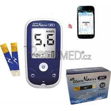 SD Gluco Navii NFC glukometr Kompletní SET +proužky 50 ks + odb.pero + jehely 10 ks