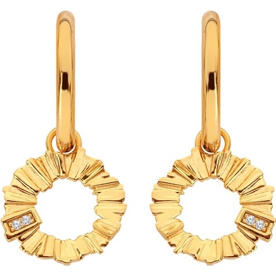 Hot Diamonds pozlacené náušnice 2v1 s diamanty a topazy Golden Edit Hope DE838