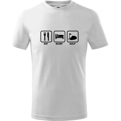 Eat sleep golf tričko detské Biela