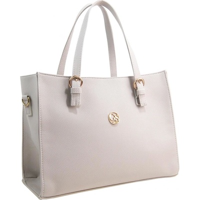 Grosso Svetlá krémová veľká kabelka so zlatými doplnkami S573