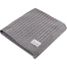 EEVI Pletená bavlnená detská deka sivá