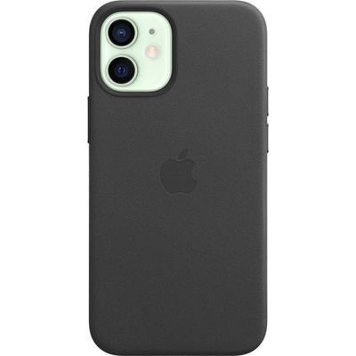 Apple iPhone Leather Case with MagSafe - оригинален кожен кейс (естествена кожа) за iPhone 12 Mini (черен)