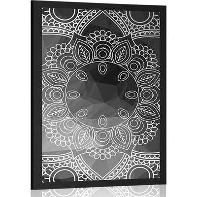 Plagát čiernobiela Mandala
