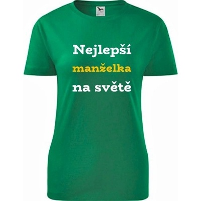 Zelené dámské tričko nejlepší manželka na světě dárky pro ženy k vánocům