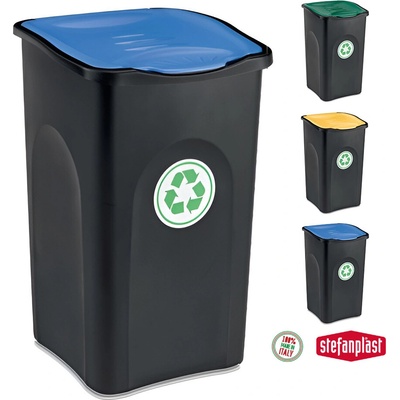 Stefanplast odpadkový kôš na triedený odpad Ecogreen 50 L - modré veko