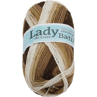 Lady de Luxe BATIK 100 g – 611 biela, béžová, hnedá