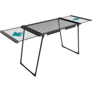 SONGMICS clothes airer, floor dryer, extendable wings, wing clothes airer, 22 m drying area, wing clothes dryer with sock holder, foldable, ink black LLR522BH01 (LLR522BH01)